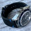 Thumbnail: BLACK Suede Vintage Leather strap band BLUE stitch