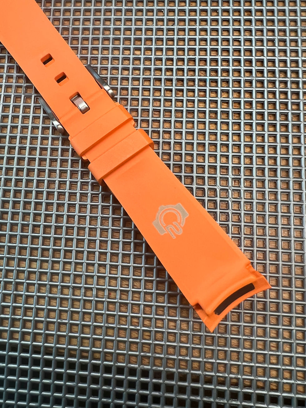 Thumbnail: 20mm ORANGE Cauotchouc Vulcanized rubber strap for OMEGA watches