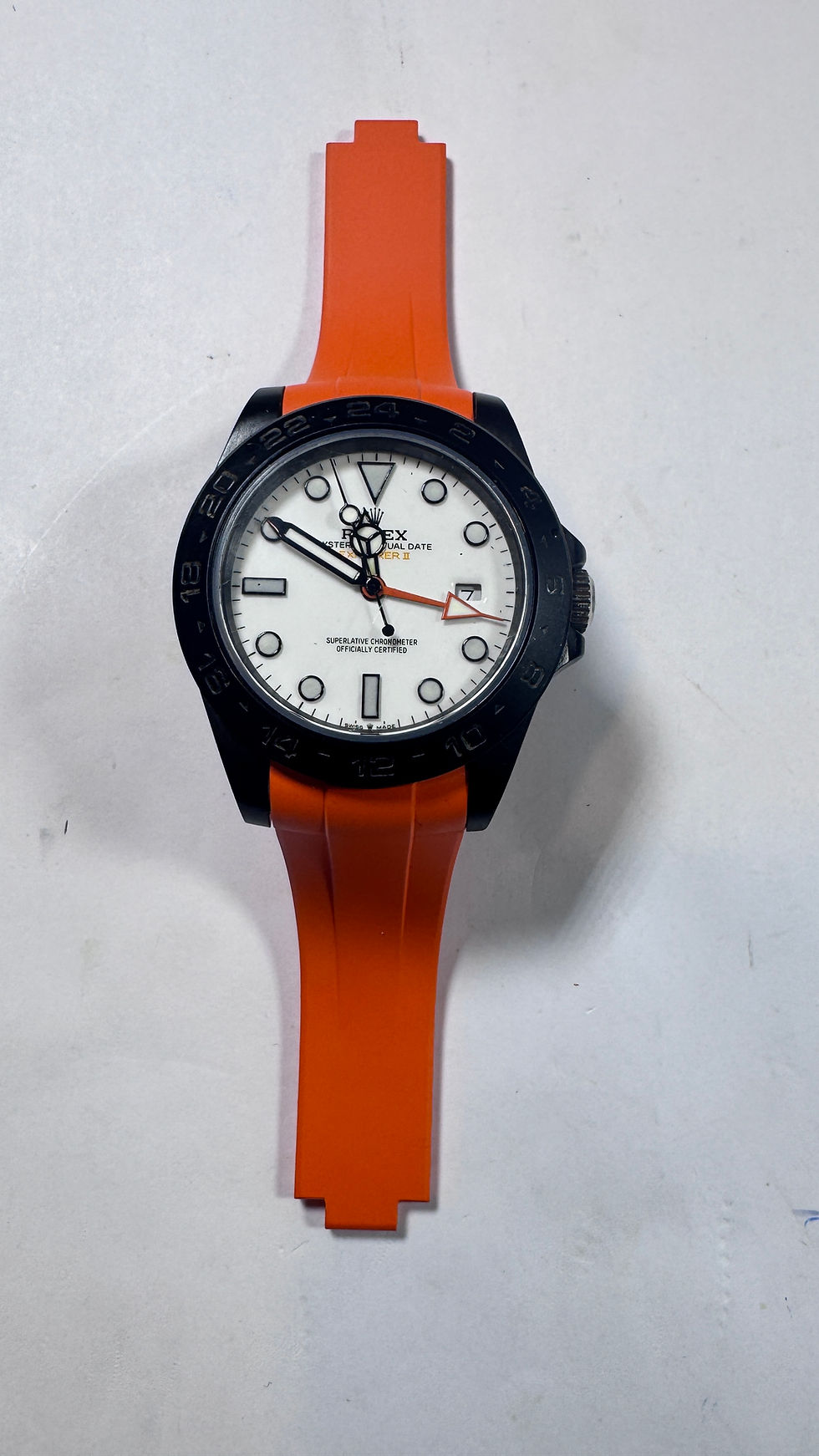 Thumbnail: 21mm ORANGE Caoutchouc FKM Rubber strap for Glidelock and deployment
