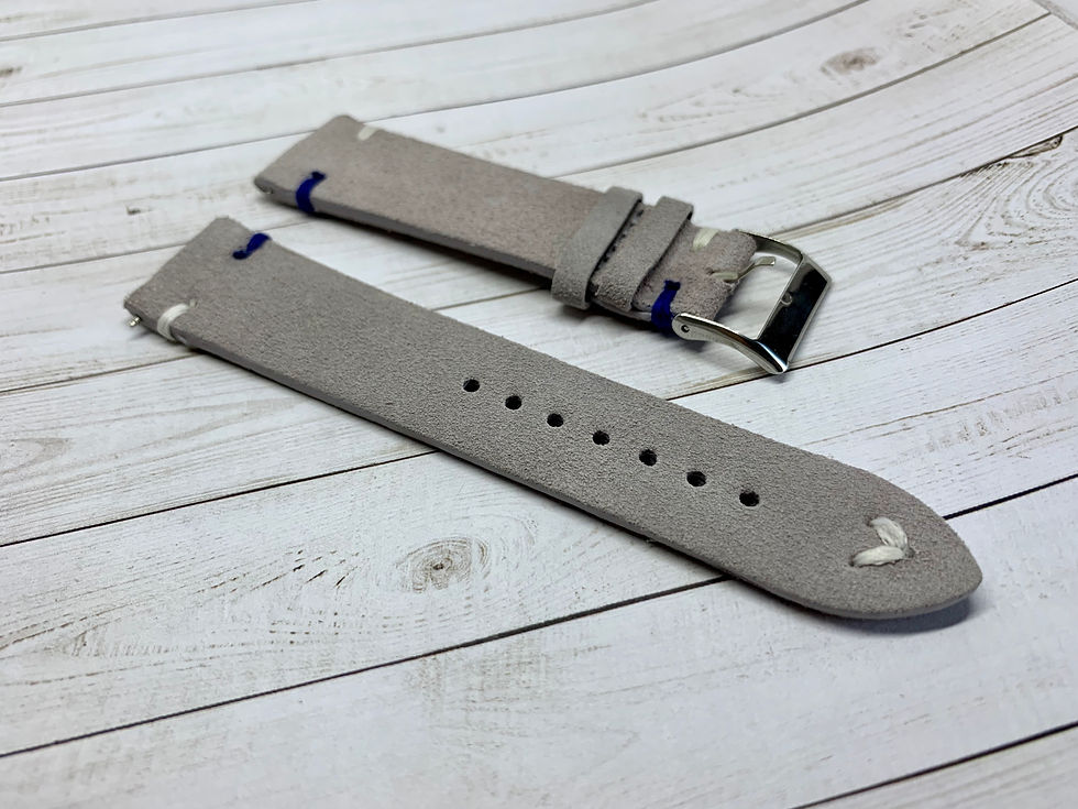 Thumbnail: Vintage Suede Leather - Hand Made Light Gray