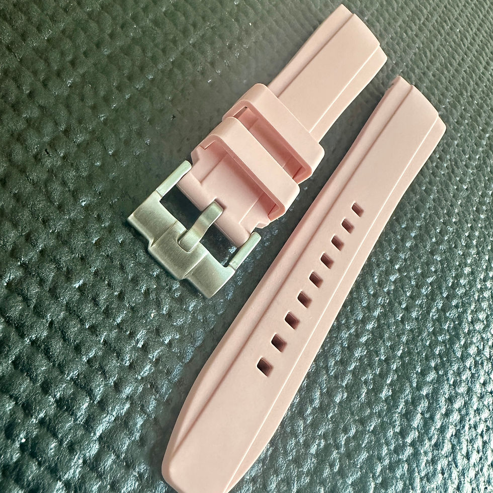 Thumbnail: 20mm LT. PINK E Silicone Rubber Strap fits ROLEX Deepsea, YACHTMASTER, DJ