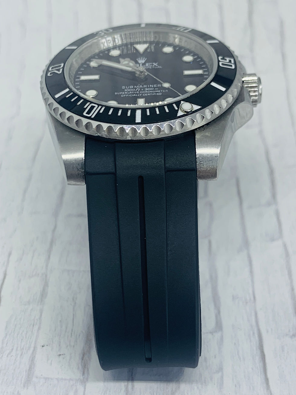 Thumbnail: 20mm Black Vulcanized Rolex Rubber Strap - Submariner, GMT, Explorer I