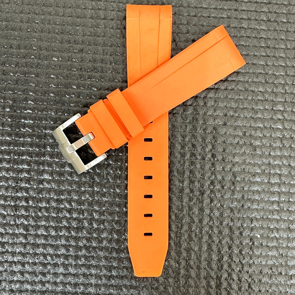 Thumbnail: 20mm ORANGE FKM Caoutchouc rubber Strap band Fits some Seiko Watches