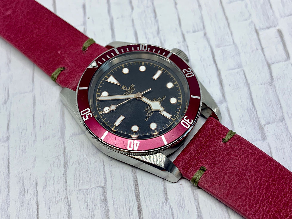 Thumbnail: QR - Vintage Leather - Hand Made Red Strap