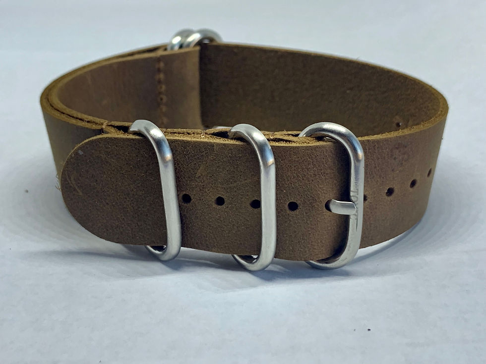 Thumbnail: Lt. Brown Leather Nato - High Quality