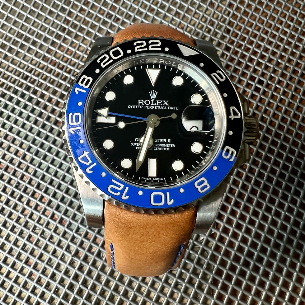Thumbnail: 20mm NAKED Veg tanned Italian Rolex leather strap