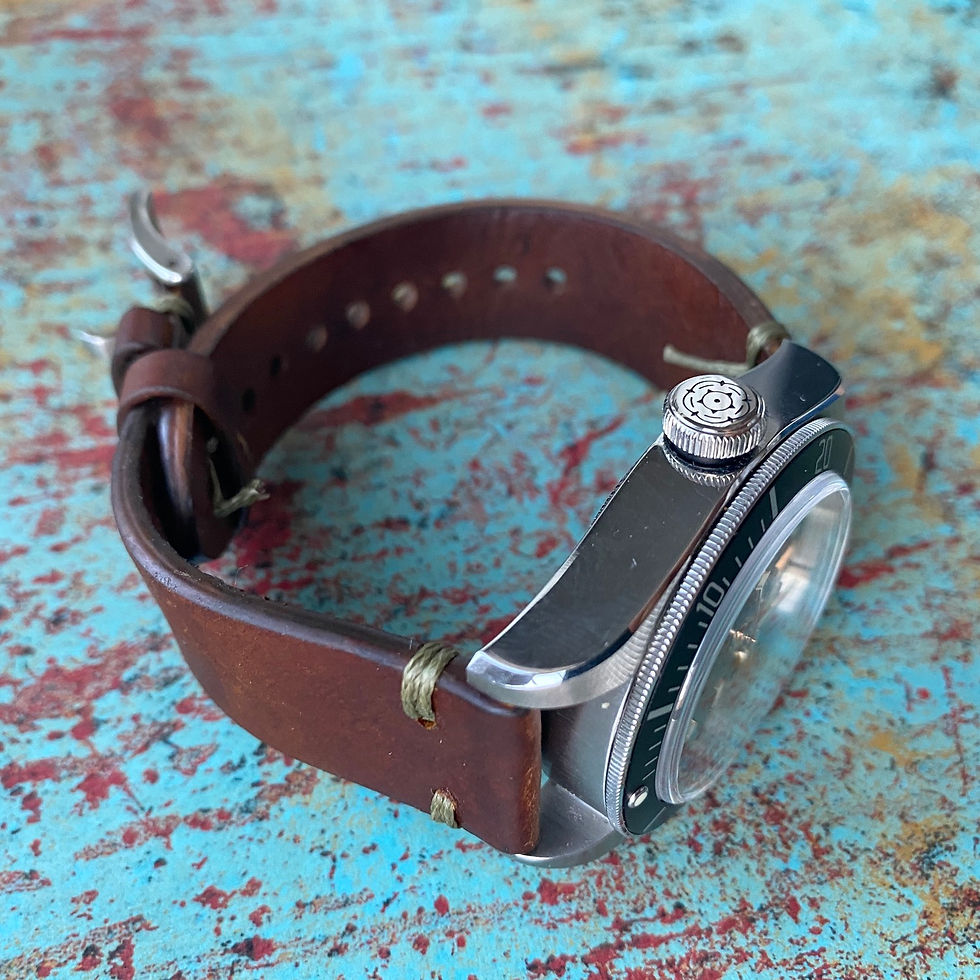 Thumbnail: Scortched BROWN Cumberland canyon leather OLIVE stitch