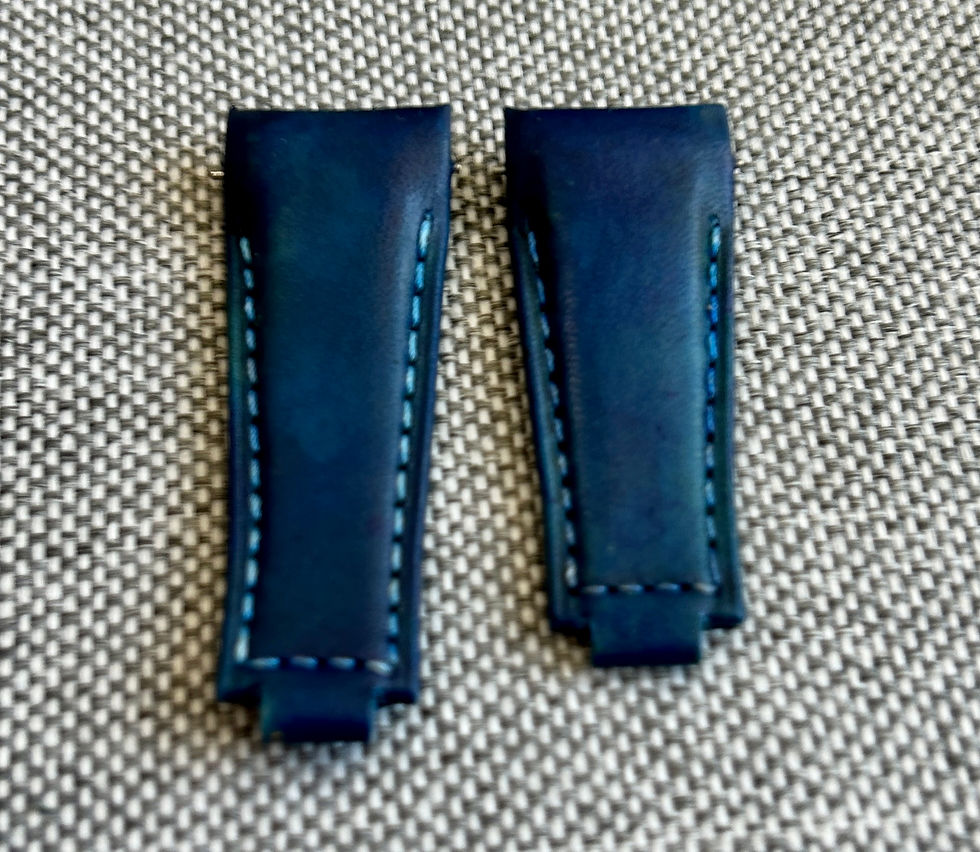 Thumbnail: 21mm Blue Leather strap for Rolex Submariner