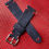 Thumbnail:  NAVY BLUE Nubuck Leather Watch Strap Band RED stitch