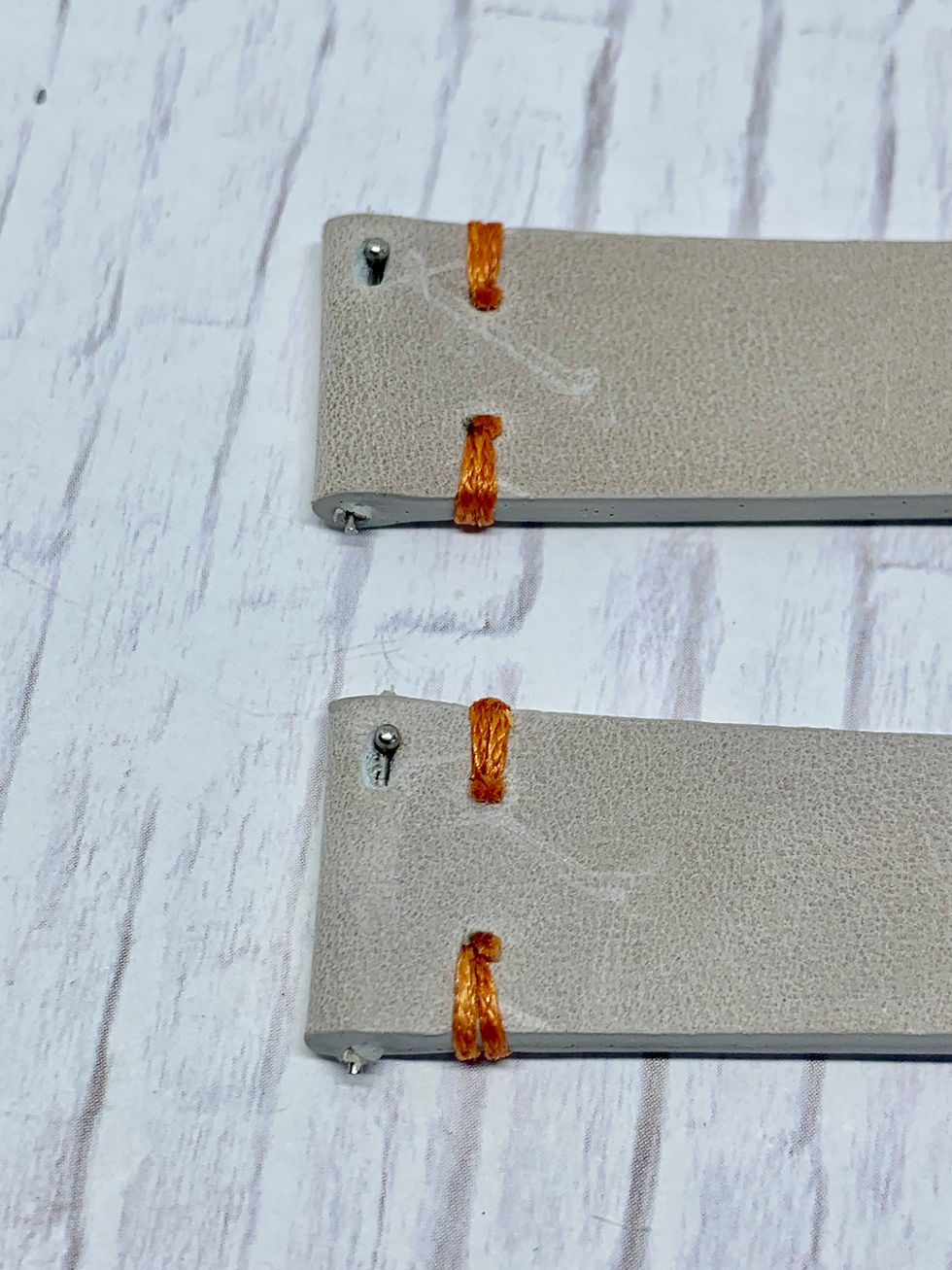 Thumbnail: QR - Vintage Leather - Hand Made Gray Grey Strap