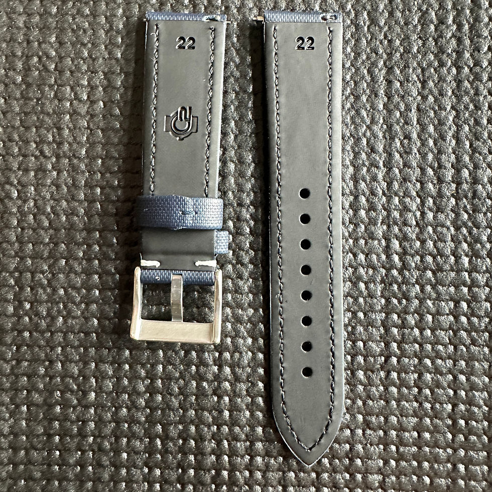 Thumbnail: NAVY High Quality Real Sailcloth Waterproof Watch Strap NAVY Stitch