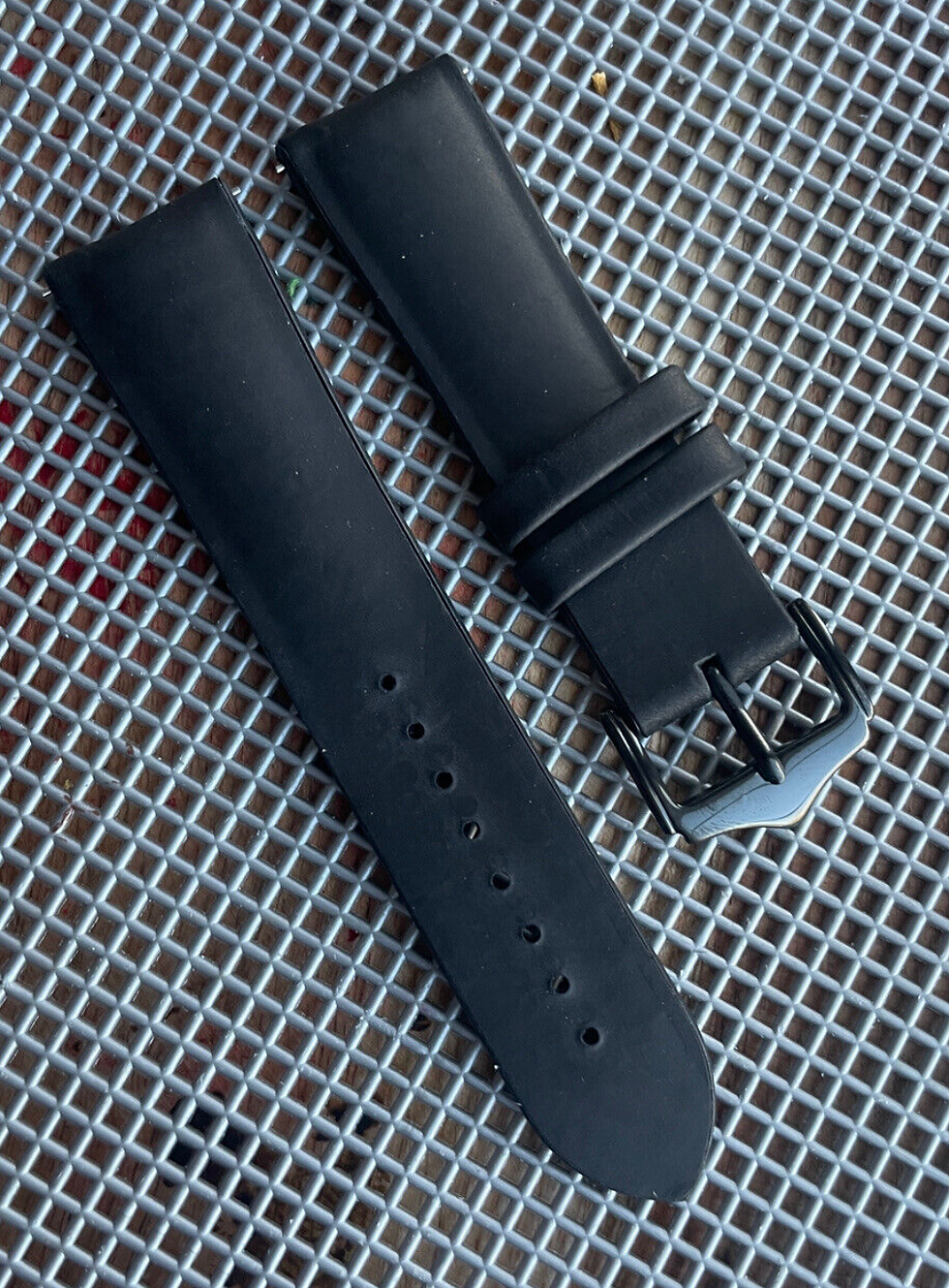 Thumbnail: 22mm Waterproof BLACK Nubuck Leather Watch Strap Black Rubber Black Buckle