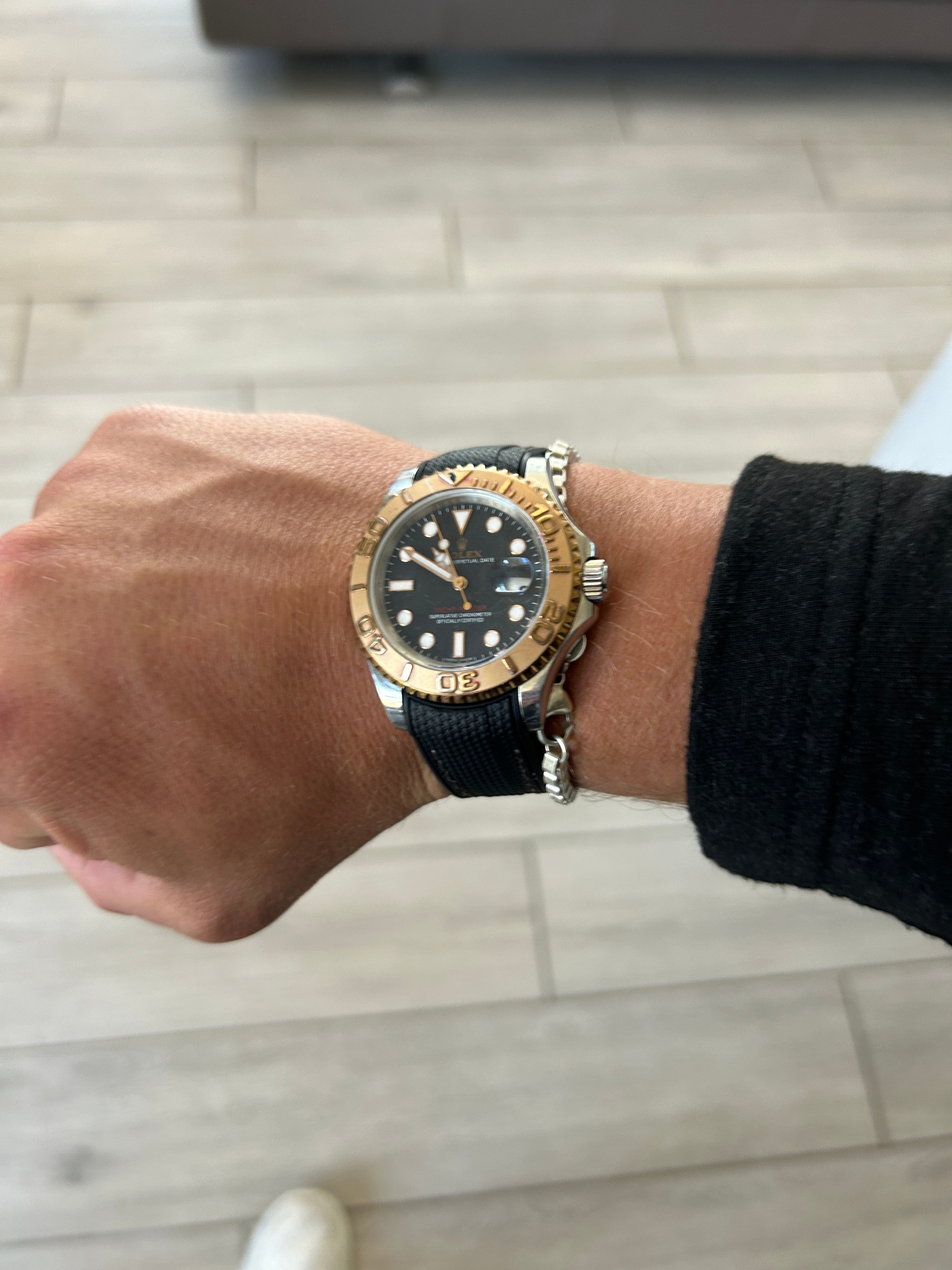 20mm BLACK Rubber Sailcloth AQUA Stitch "Mission to Earth" Moonswatch