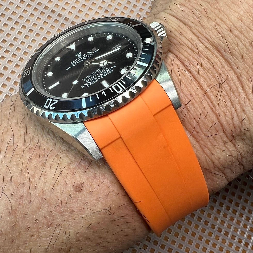 Thumbnail: 20mm ORANGE Vulcanized Rubber straps for Rolex Submariner watxhes