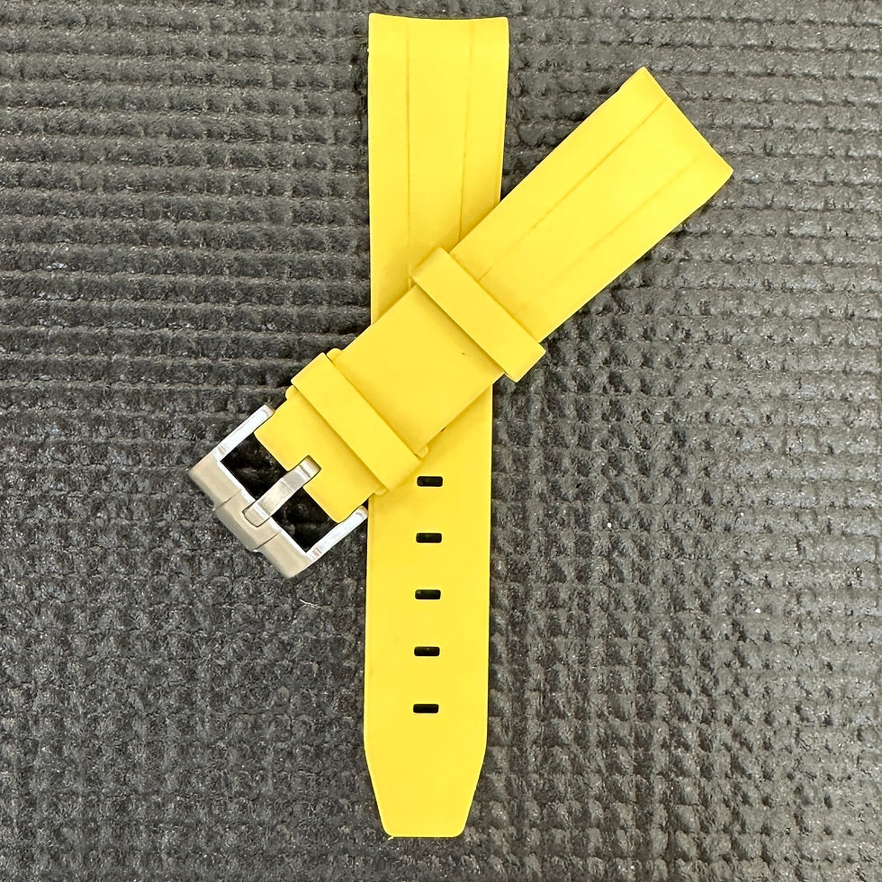 Thumbnail: 20mm YELLOW FKM Caoutchouc rubber Strap band Fits some Seiko Watches