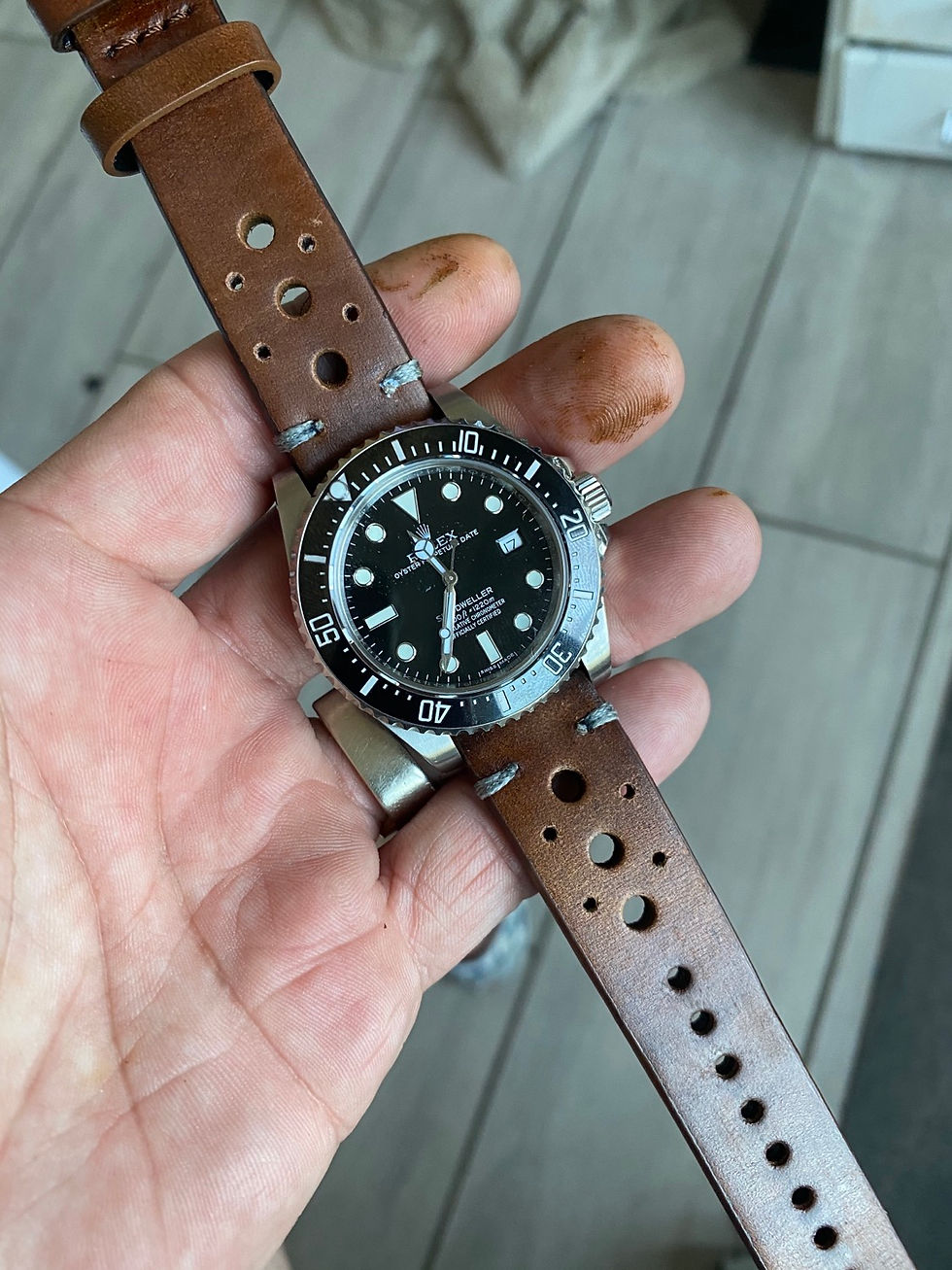 Thumbnail: BROWN Cumberland side canyon leather GRAY stitch