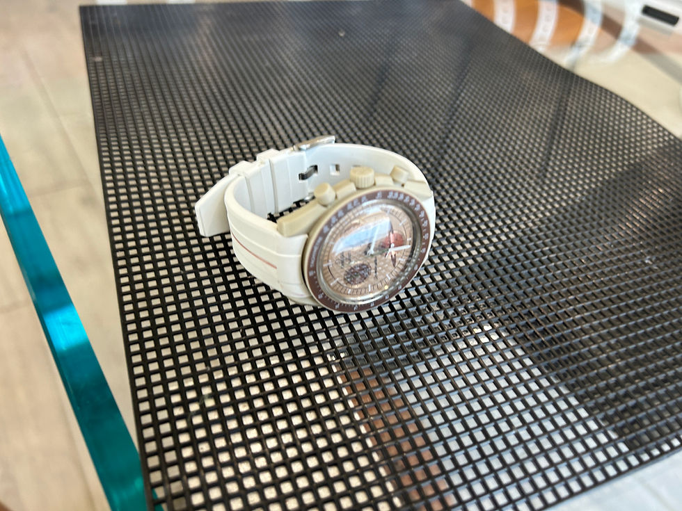 Thumbnail: 20mm WHITE Vulcanized rubber Mission to Saturn Swatch Moonswatch Brown