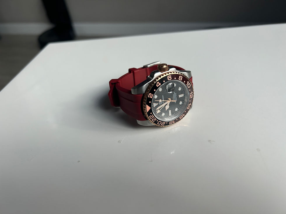 Thumbnail: 20mm BURGUNDY Vulcanized Rubber Strap SEAMASTER