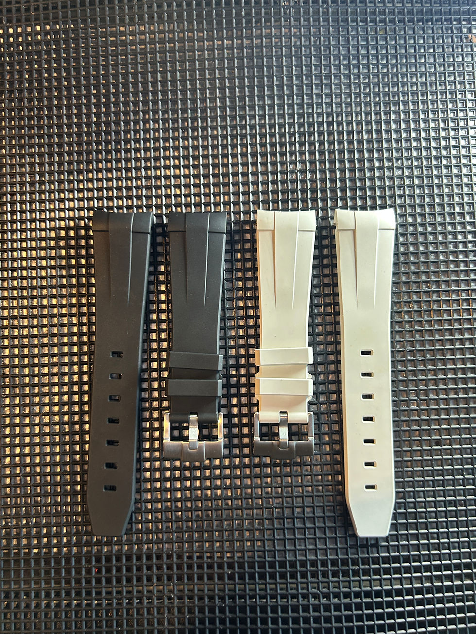 Thumbnail: 22mm BLACK & WHITE Vulcanized Caoutchouc rubber Strap Rolex Sea-Dweller