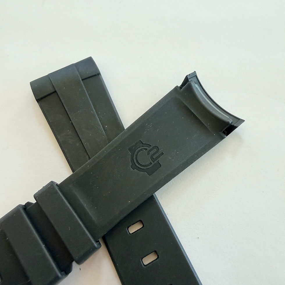 Thumbnail: 22mm Caoutchouc  BLACK rubber FKM best quality SEIKO SRP, SKX and series 5