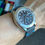 Thumbnail: Dark GRAY vintage crazy horse strap Bright BLUE stitch