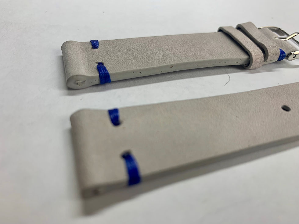 Thumbnail: QR - Vintage Leather - Hand Made Gray Grey Strap