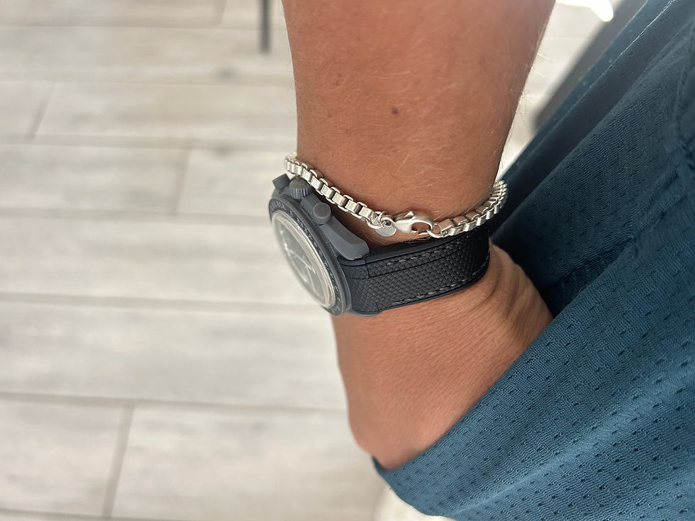 Thumbnail: 20mm BLACK Rubber Sailcloth BLACK Stitch "Mission to Mercury" Moonswatch