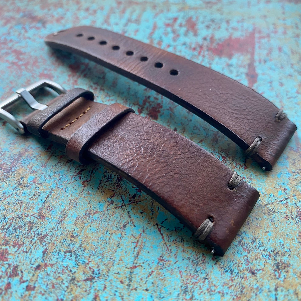 Thumbnail: Scortched BROWN Cumberland canyon leather OLIVE stitch