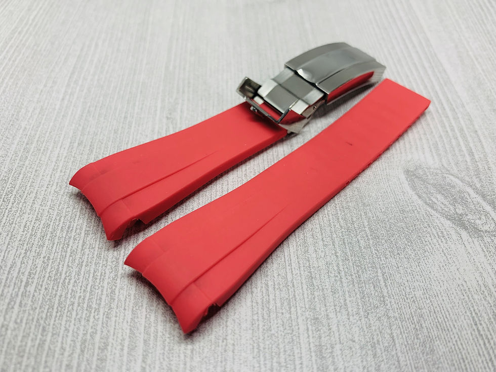 Thumbnail: 20mm RED Vulcanized Rolex Rubber Strap - Submariner, GMT, Explorer II