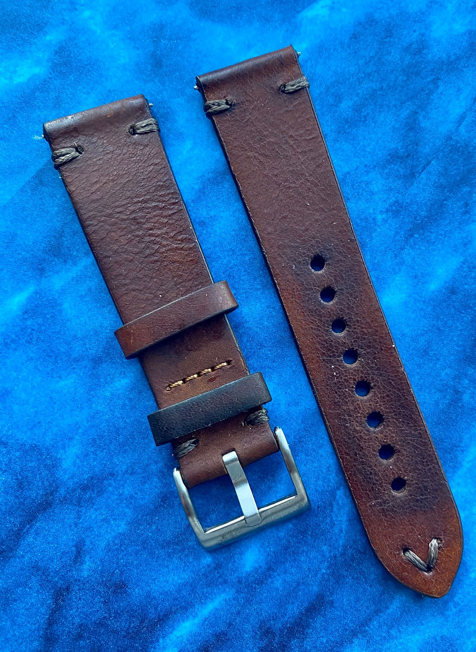 Thumbnail: Scorched BROWN Cumberland Canyon leather BROWN stitch 