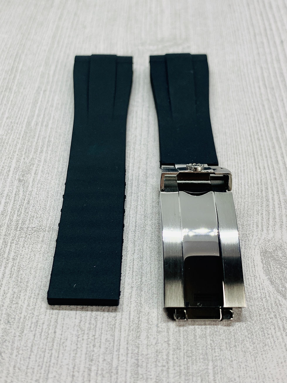 Thumbnail: 20mm Black Vulcanized Rolex Rubber Strap - Submariner, GMT,