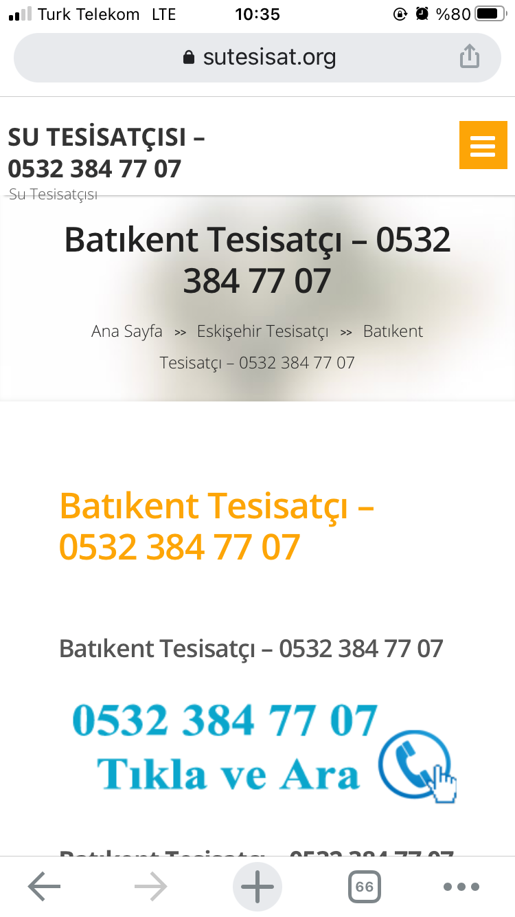 Eskişehir Batıkent Tesisatçı için Web Sitesi
