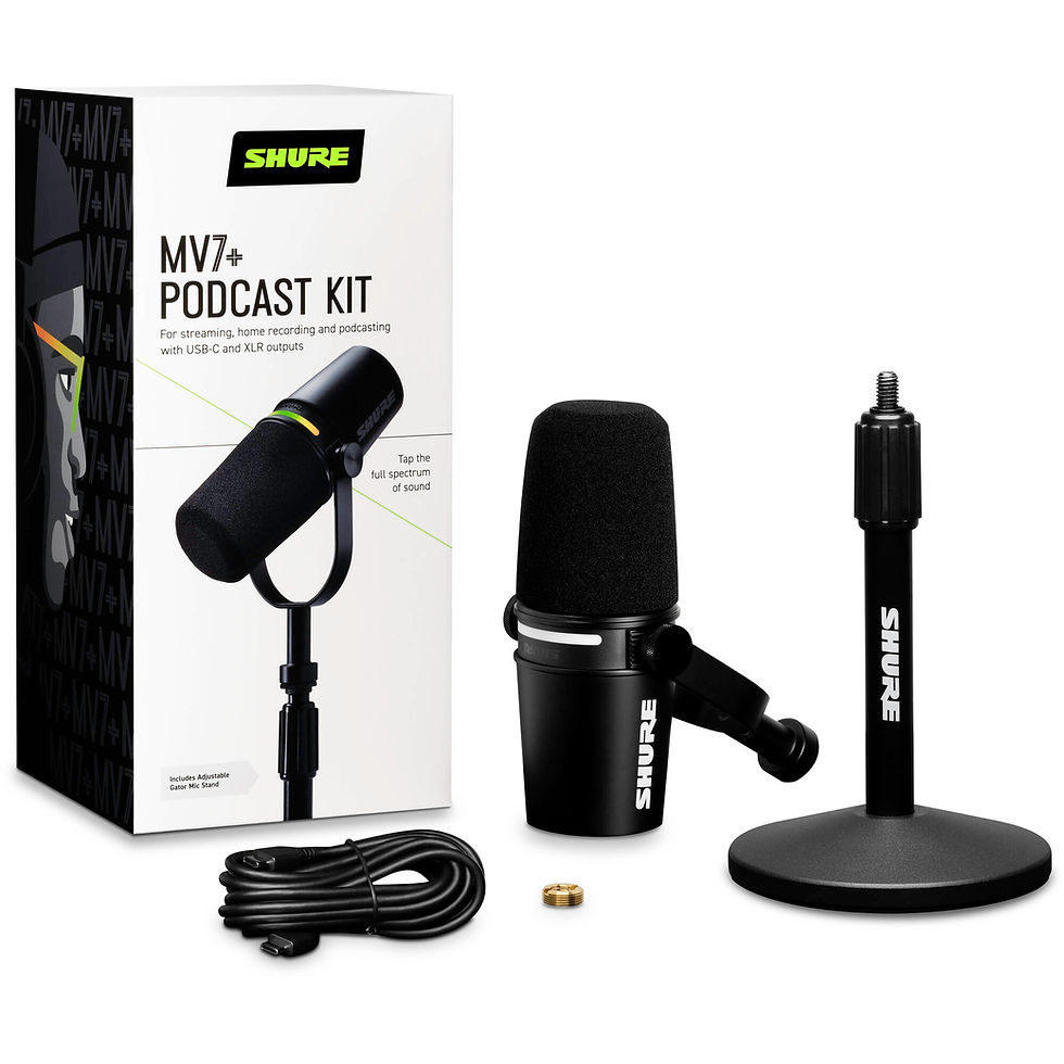 Küçük resim: Shure MV7+ USB ve XLR Çıkışlı Podcast ve Yayın Mikrofonu Seti