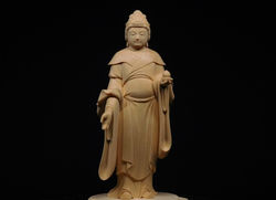 吉祥天　ヒバ材　身丈5寸　像高17cm