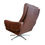 Thumbnail: 1960s Scandinavian Brown Leather Swivel Lounge Chair