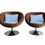 Thumbnail: Modern Pair of Swiveling Wicker Chairs 