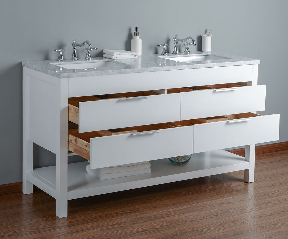 Thumbnail: Rochester 60" White Double Sink Vanity