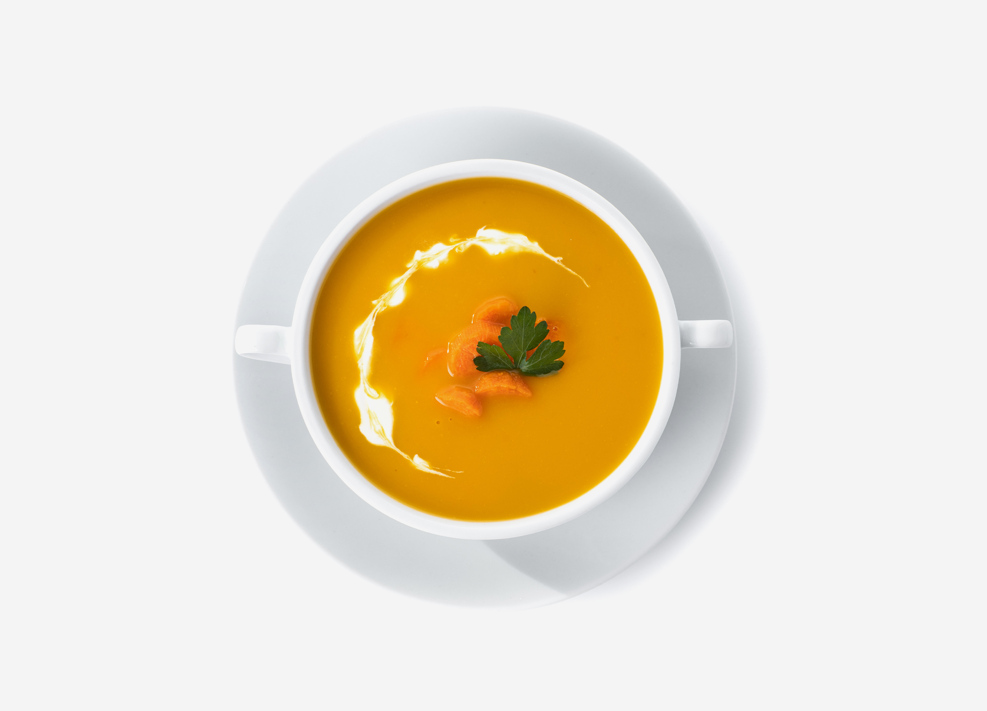 Potage de poivrons rôtis et carottes