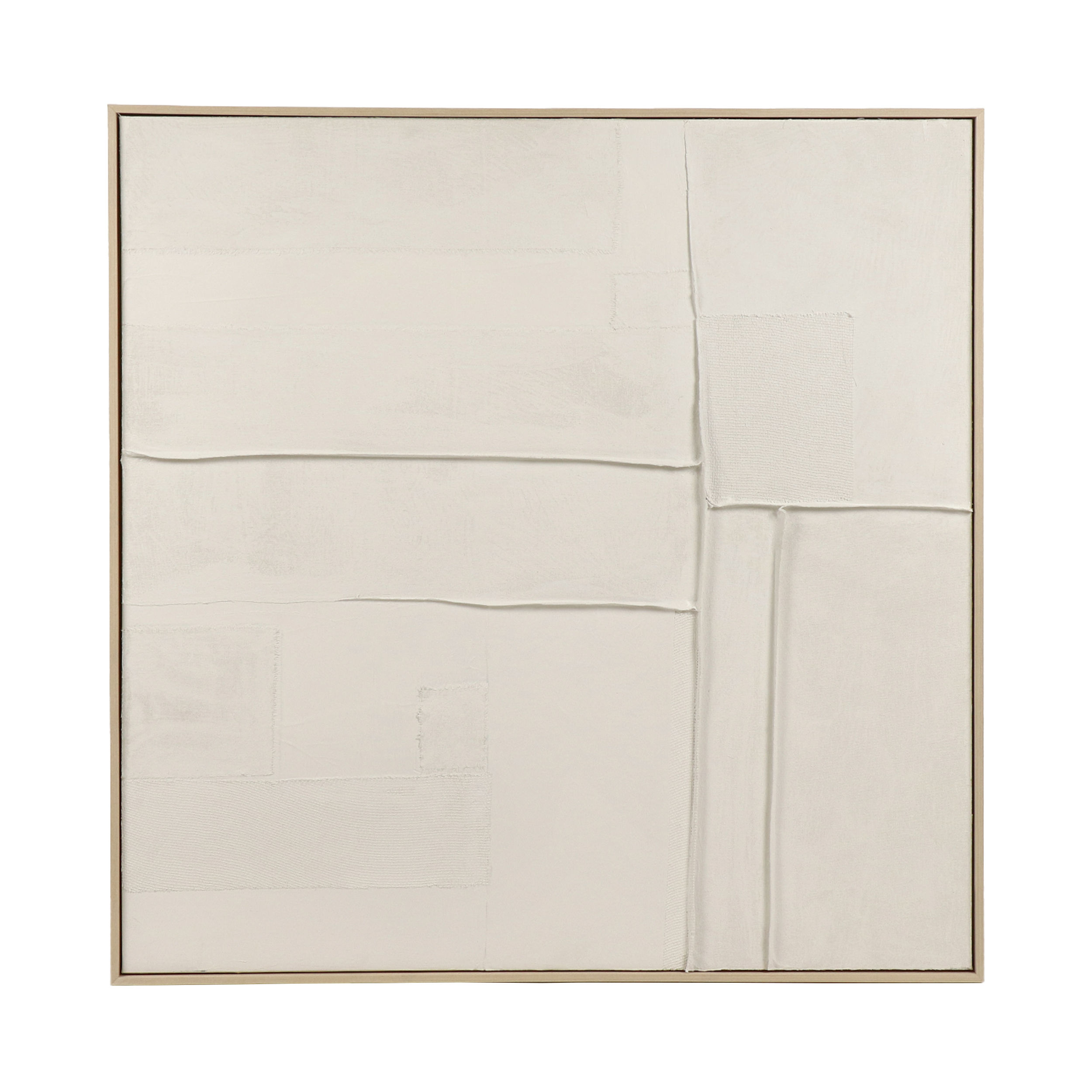 BLANCHE - déco murale - canvas / bois de pin - L 100 x W 5 x H 100 cm - blanc