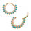 Thumbnail: 14KT YELLOW GOLD W/ DOUBLE ROW PRONG SET CLEAR & TURQUOISE FRONT
