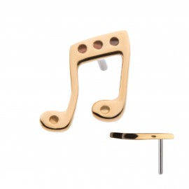14Kt Yellow Gold Threadless with Music Notes