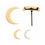 Thumbnail: 14Kt Gold Threadless with Crescent Moon Top
