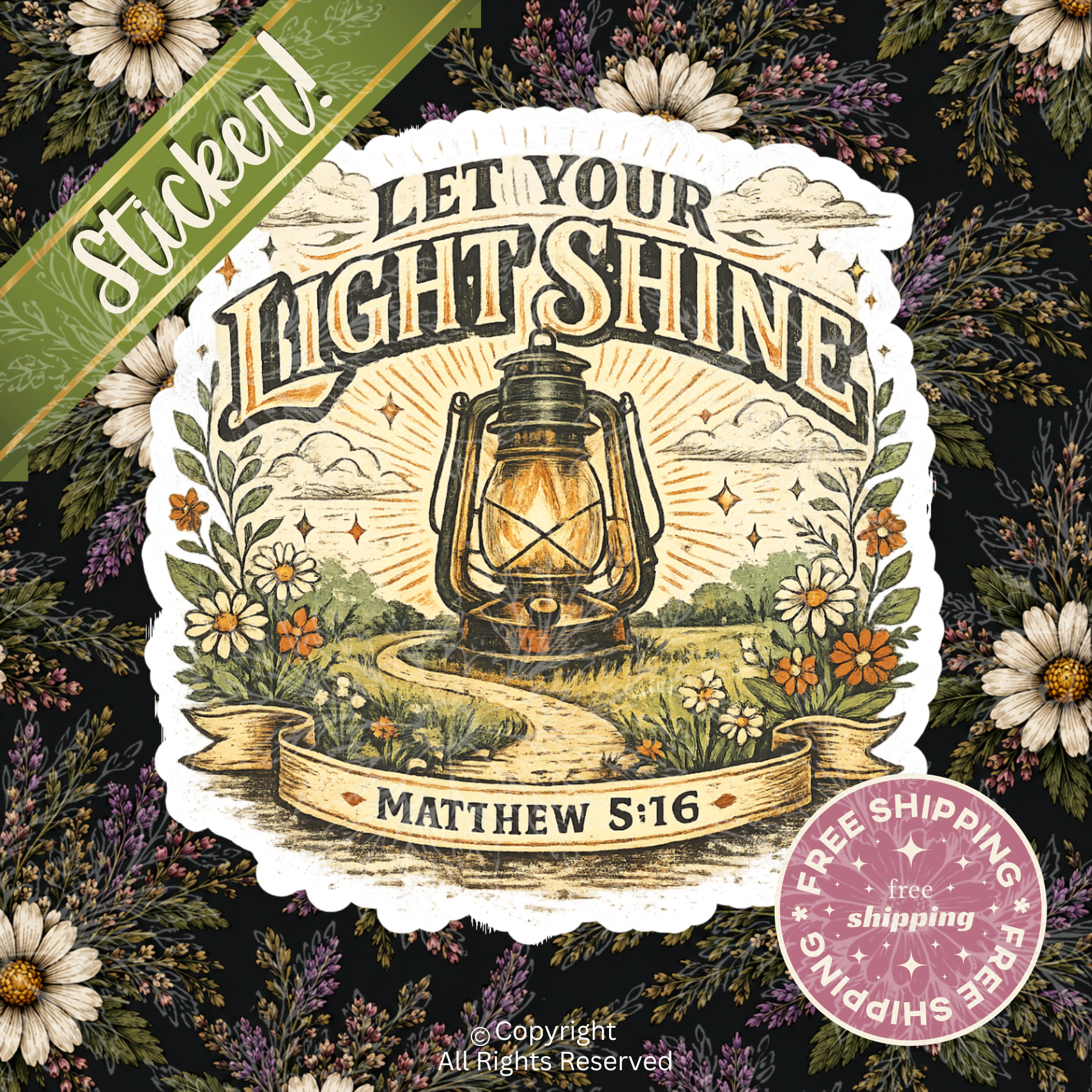Matthew 5:16 Light Shine Vinyl Decal Sticker