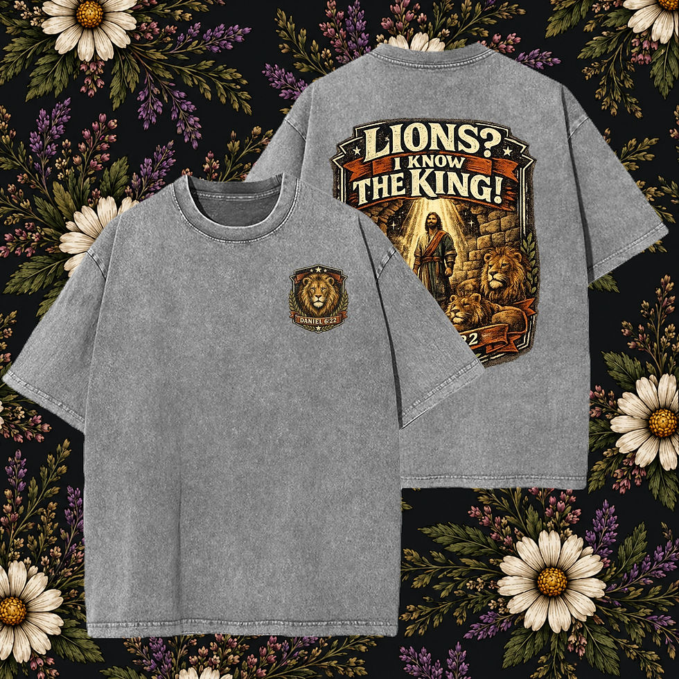 Thumbnail: Daniel 6:22 I Know The King! Washed T-shirt Cotton