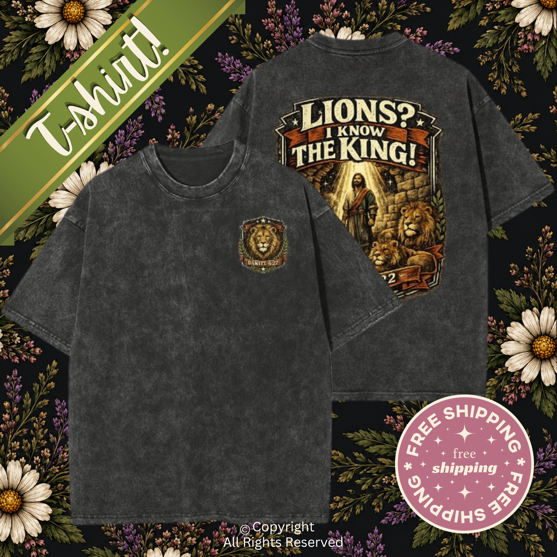 Daniel 6:22 I Know The King! Washed T-shirt Cotton