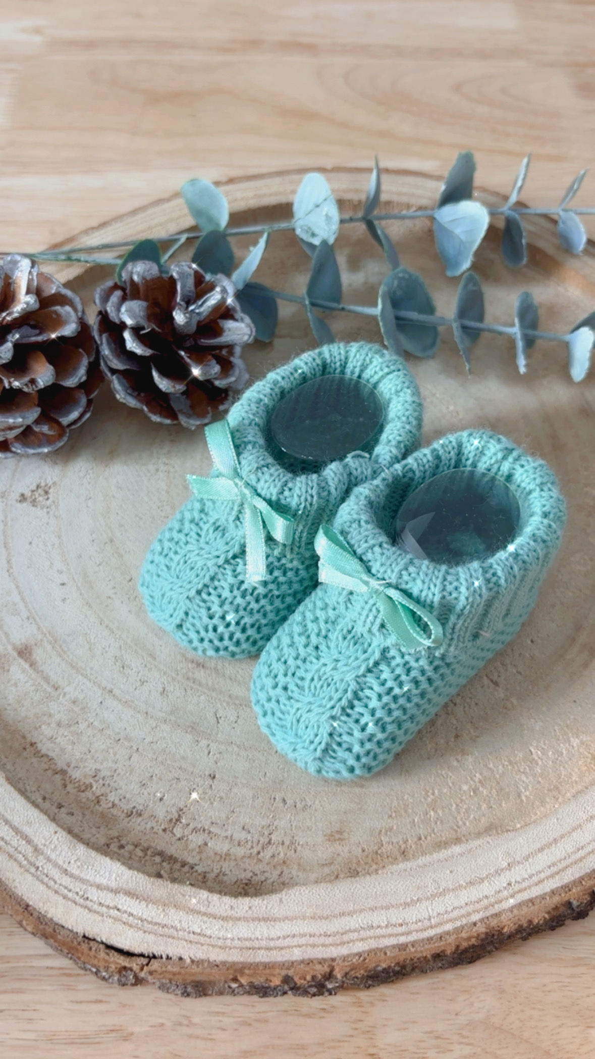 Patucos de Crochet Lazo Turquesa