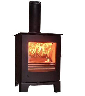 Wood burning stove with Recoheat heat recovery accessory