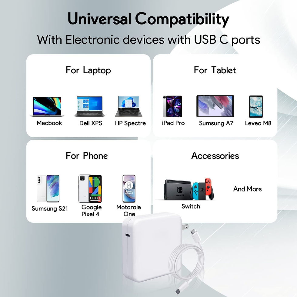 Thumbnail: Compatible with Mac Book Pro Charger - 96w USB C Laptop Charger for MacBook Pro