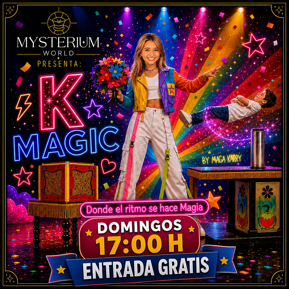 17:00 hrs | "K-MAGIC" SHOW DE MAGIA MUSICAL Aforo limitado, reserva solo si tienes disponibilidad