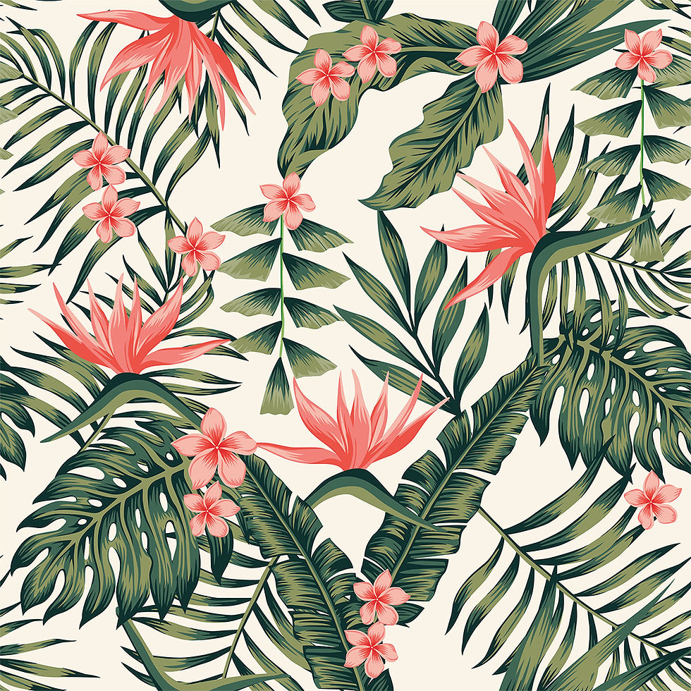 Tropical Floral - Coral